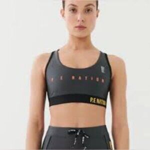 P.E Nation Dark Shadow Game Day Sports Bra Sz S